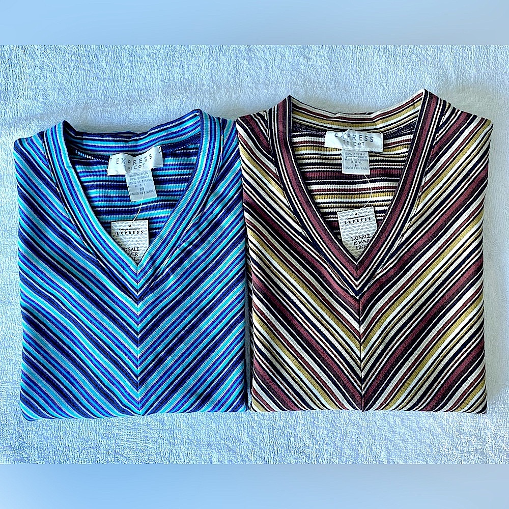 NWT Express V-Neck Multicolor Tops M‎ (Lot of 2)